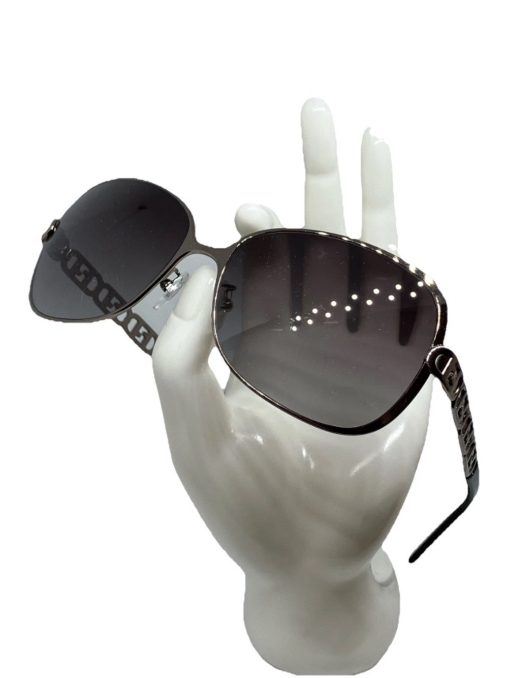 Vintage Fendi Logo Metal Women’s Sunglasses Brown Pewter F478 Made in Italy